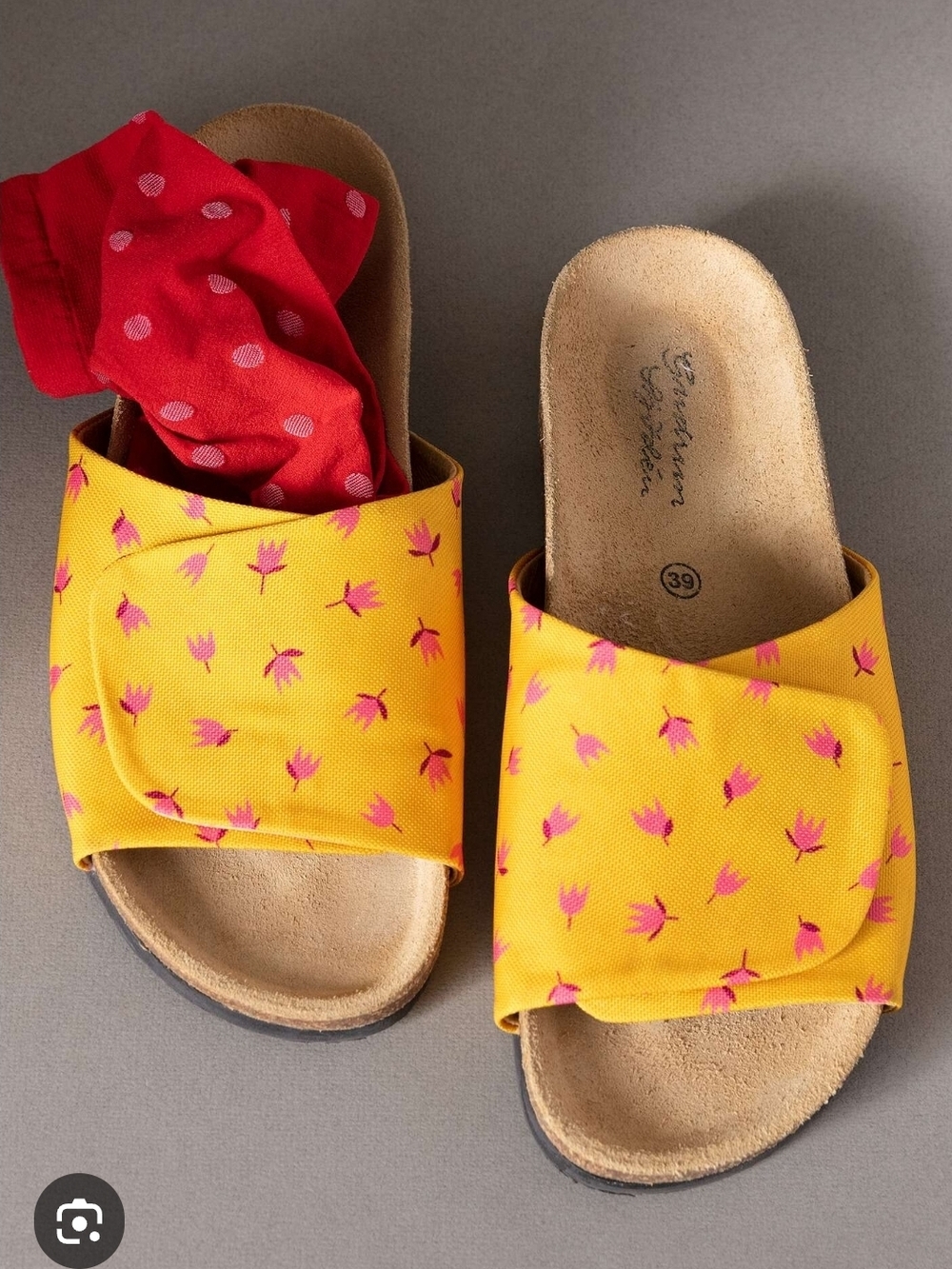 Gudrun Sjoden Floral Velcro Sandals Size 39 - 8 Women